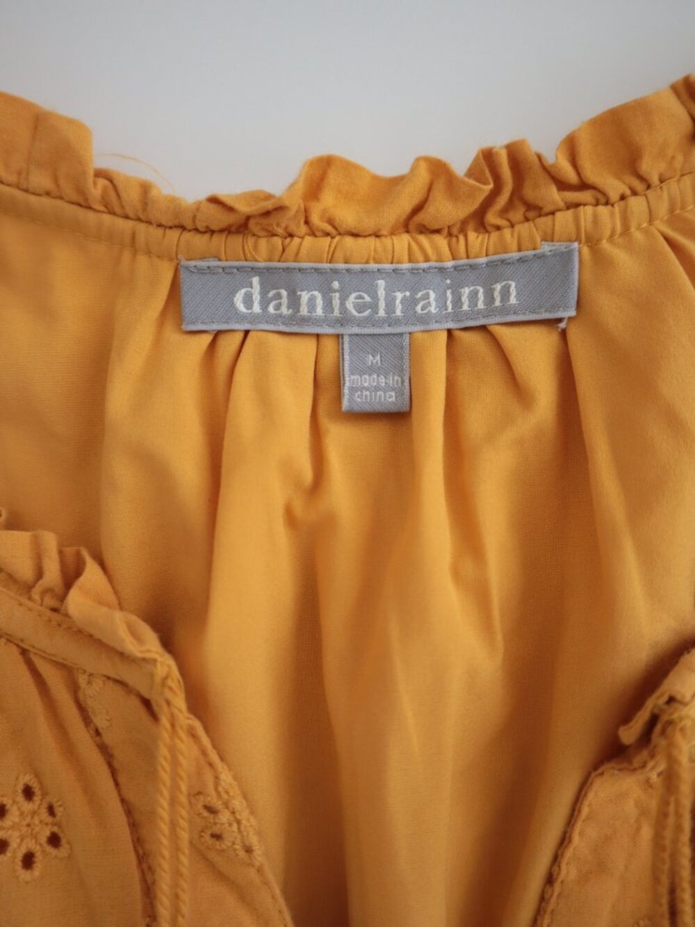 Daniel Rainn Golden Yellow Eyelet Lace Maxi Dress | M - Picture 3 of 7